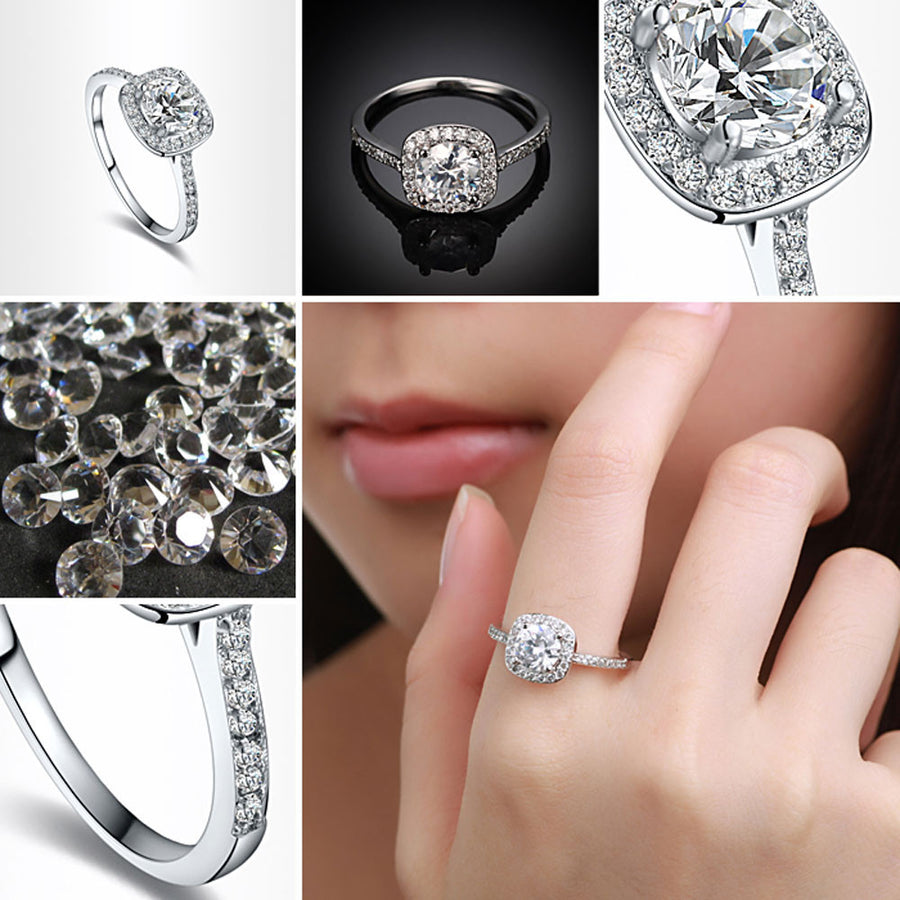Diamond Ring Hearts and Arrows Zircon Ring