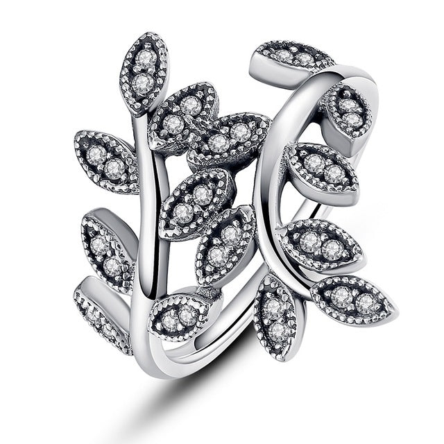 BAMOER 8 STYLE BRAIDED PAVE ,LEAVES My Princess Queen Crown SILVER RING Twist Of Fate Stackable Ring ANNIVERSARY SALE 2018