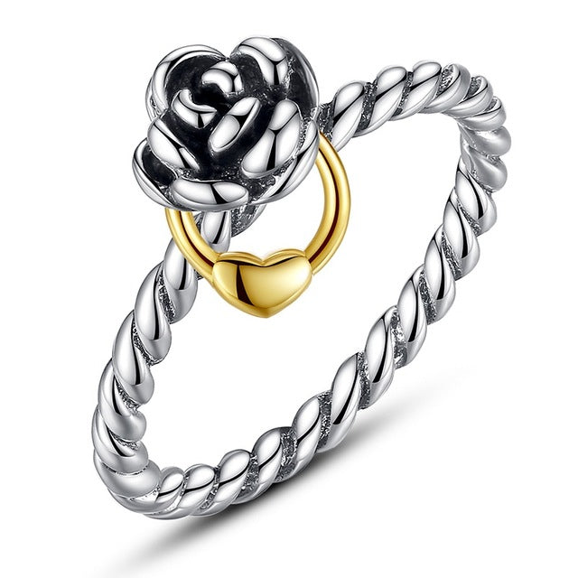 BAMOER 8 STYLE BRAIDED PAVE ,LEAVES My Princess Queen Crown SILVER RING Twist Of Fate Stackable Ring ANNIVERSARY SALE 2018