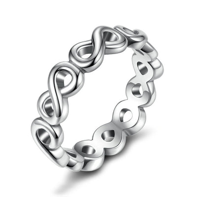 BAMOER 8 STYLE BRAIDED PAVE ,LEAVES My Princess Queen Crown SILVER RING Twist Of Fate Stackable Ring ANNIVERSARY SALE 2018
