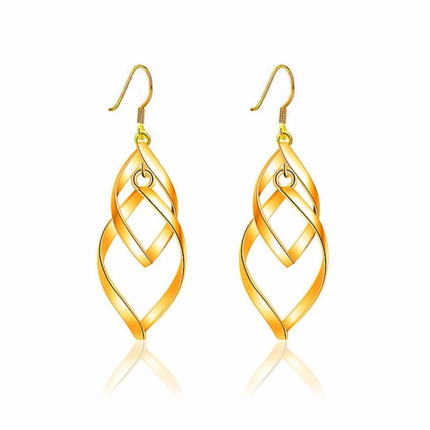 SUSENSTONE Leaves fashion earrings Elegant Fashion Silver Women Leaves Ear Earrings Silver Gold  Sliver  earrings