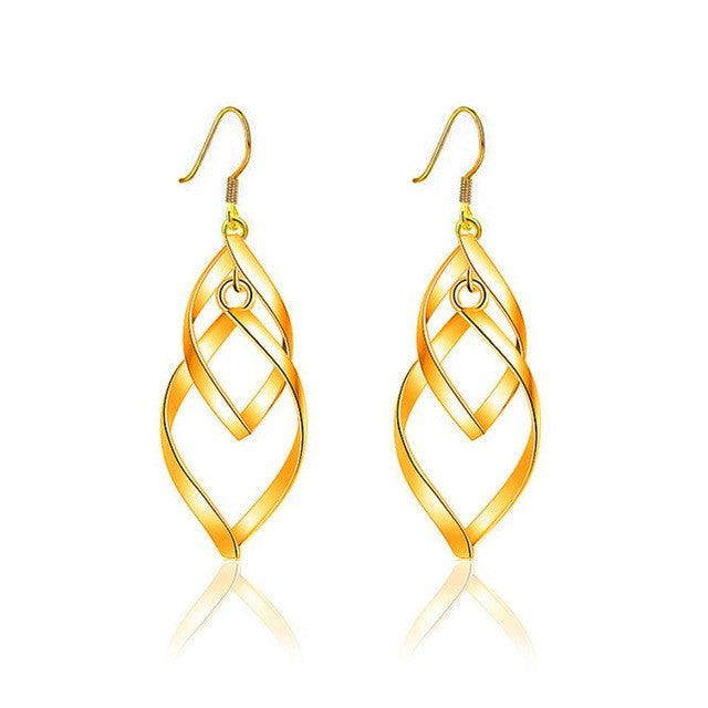 SUSENSTONE Leaves fashion earrings Elegant Fashion Silver Women Leaves Ear Earrings Silver Gold  Sliver  earrings