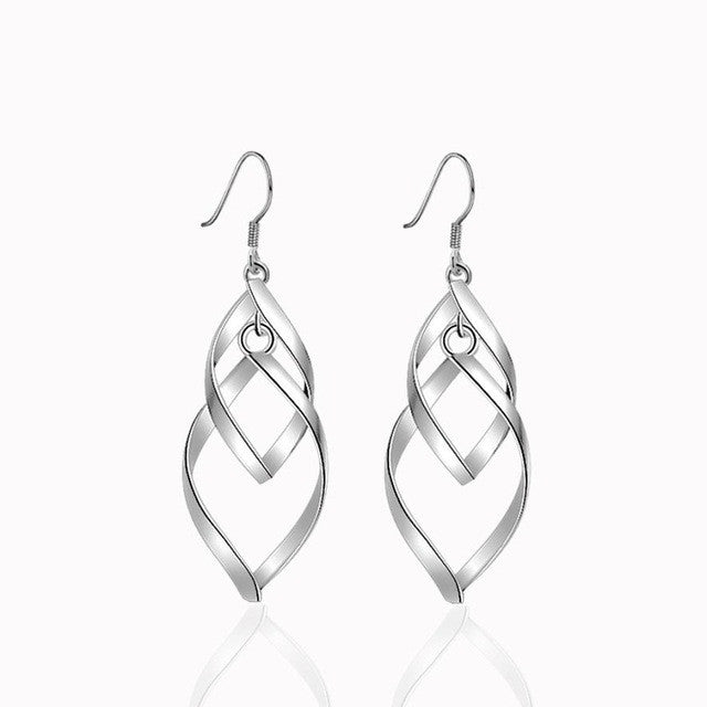 SUSENSTONE Leaves fashion earrings Elegant Fashion Silver Women Leaves Ear Earrings Silver Gold  Sliver  earrings