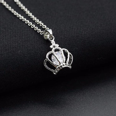 Women Diamond Crown Pendant Necklace Chain Necklace Jewelry