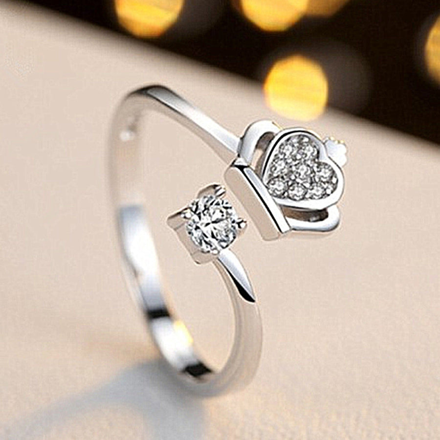 Women Open Ring Silver Plated Finger Ring Jewelry Gift