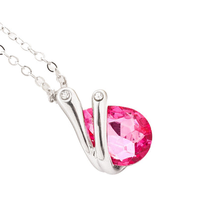 Crystal Pendant Necklace Blue