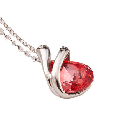 Crystal Pendant Necklace Blue
