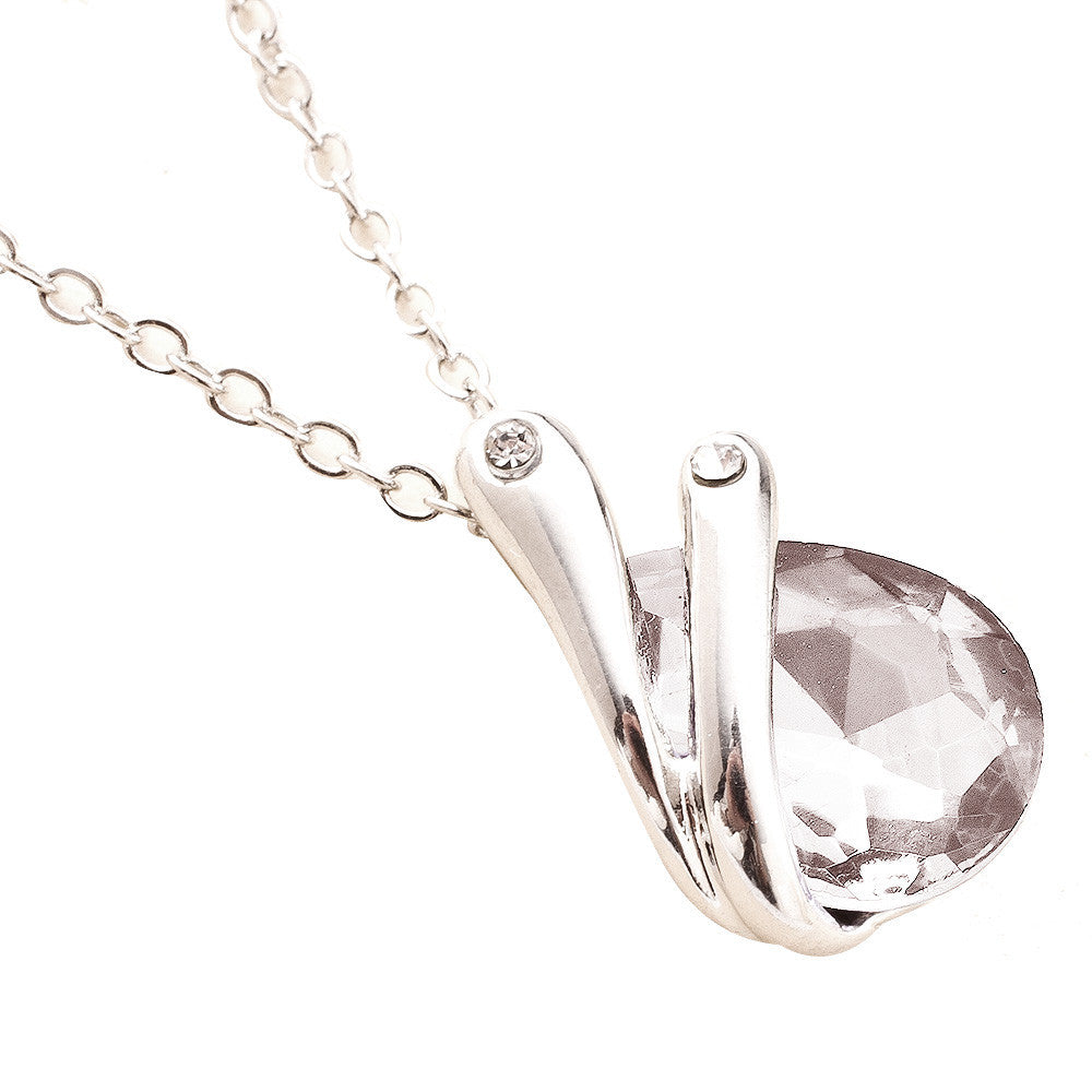 Crystal Pendant Necklace Blue
