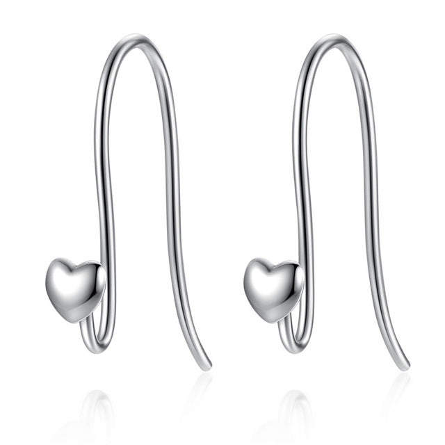 BAMOER 925 Sterling Silver Heart Classic Brand Earrings Jewelry for Women Fine Jewelry Femme Brincos PAS468