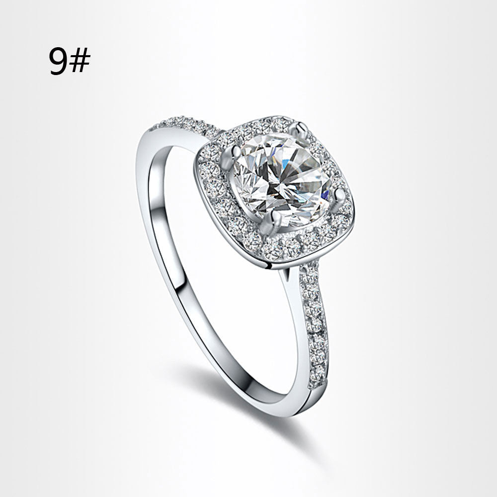 Diamond Ring Hearts and Arrows Zircon Ring